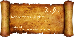 Koppitsch Judit névjegykártya